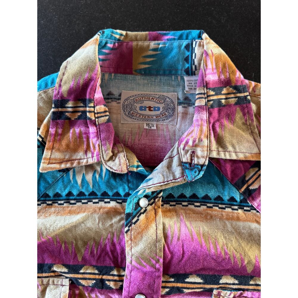 ATB Pearl Snap Button Western Shirt